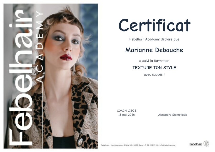 Certificat de formation professionnelle — Marianne Debauche